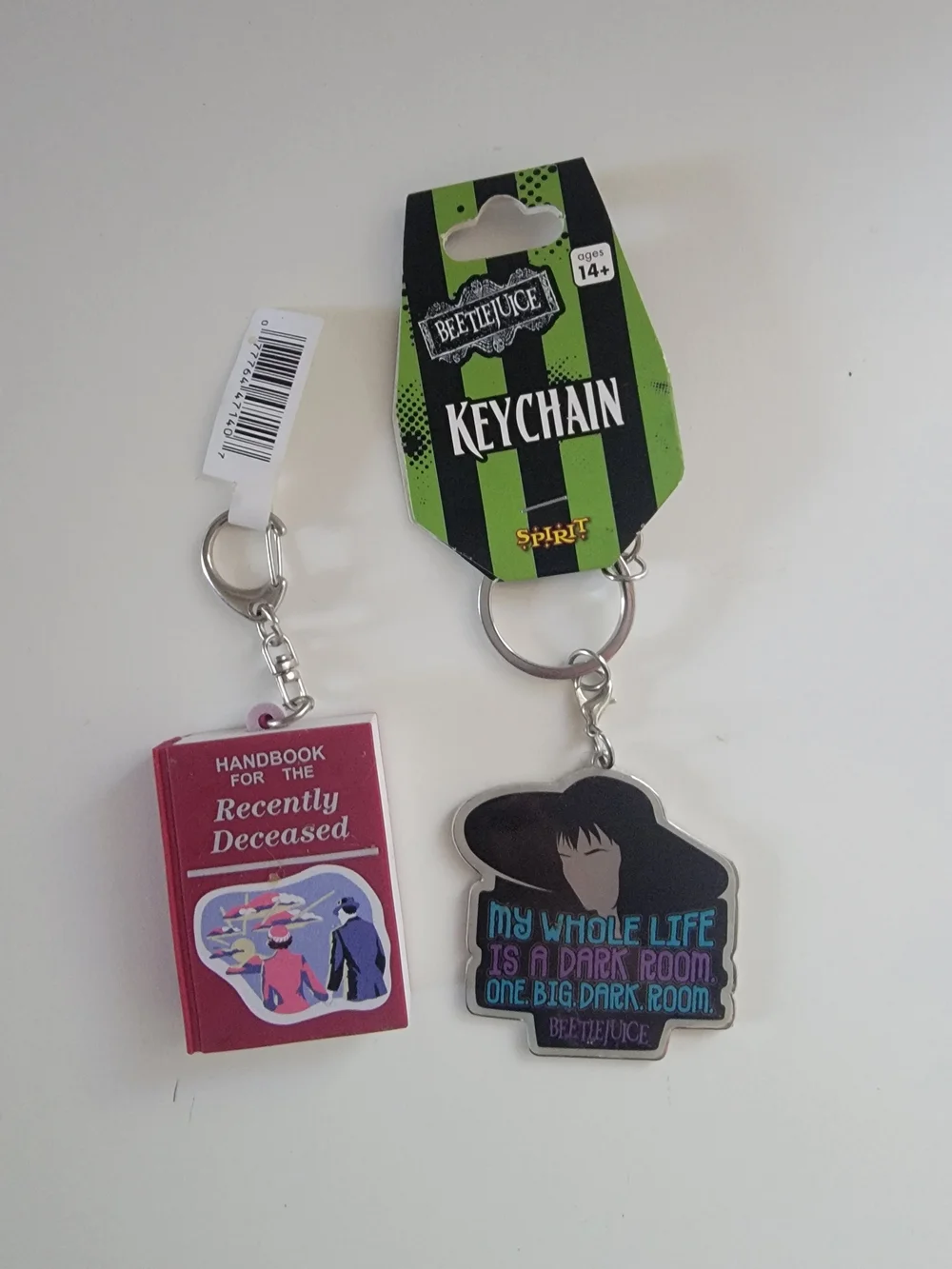 Green & Black Keychain with Red Book Charm